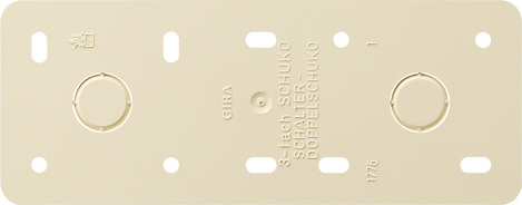Gira 008313 Montageplatte 3-fach Aufputz cremeweiß