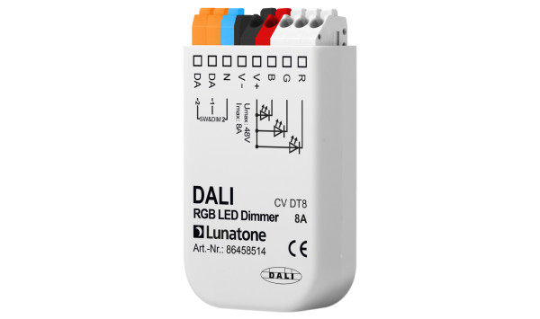 Lunatone 86458514 DALI DT8 RGB PWM 8A CV 12-48 VDC LED Dimmer