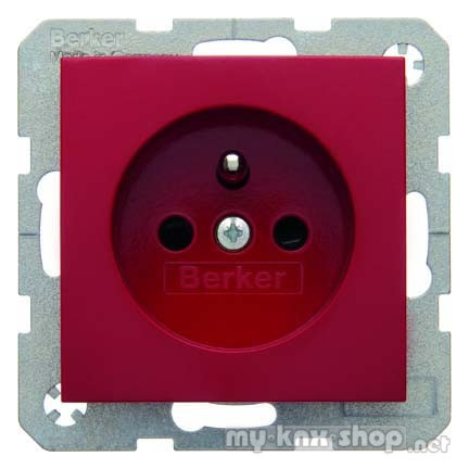 Berker 6768768962 Steckdose mit Schutzkontaktstift B.7 rot, glänzend