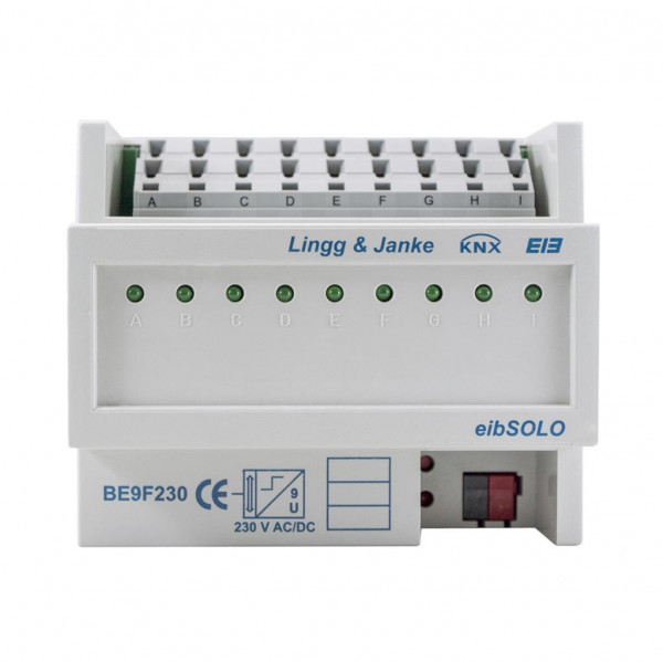 Lingg&Janke 89505SEC KNX Secure Binäreingang 9-fach, Signaleingang 230VAC, 6 TE BE9F230-SEC