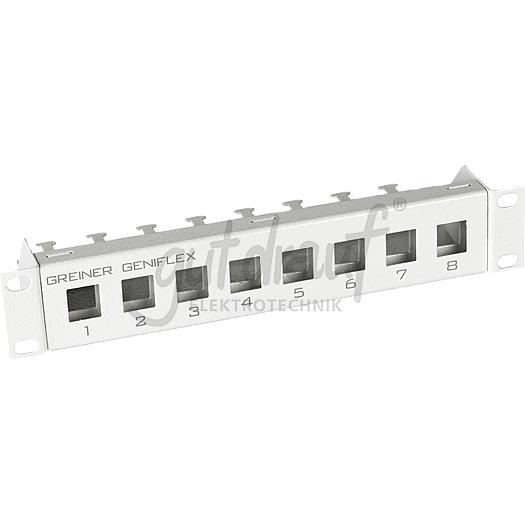 Patchpanel Modular 8-Port, 1HE Farbe: RAL 7035