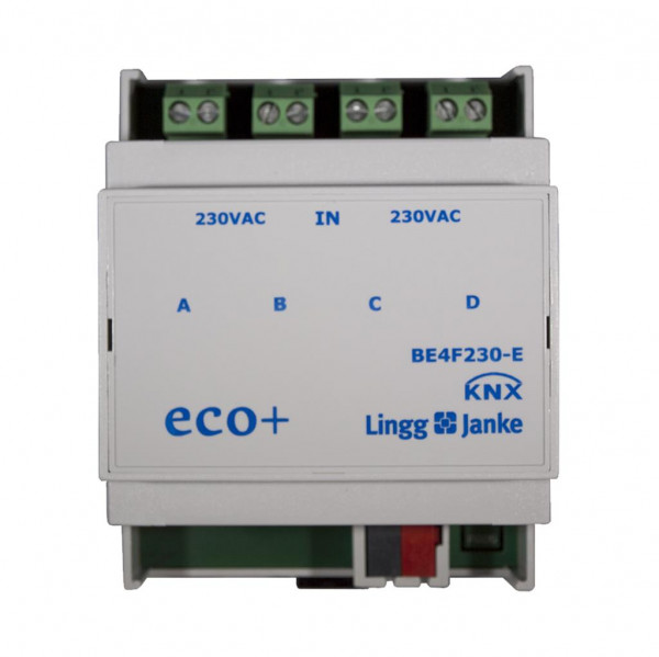 Lingg&Janke 79532SEC KNX Secure Binäreingang 4-fach, Signaleingang 230V AC/DC, 4 TE BE4F230-SEC