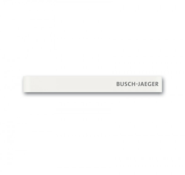Busch-Jaeger Standardabschlussleiste unten mit Schriftzug weißglas 6349-811-101