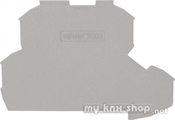 WAGO 2L-Abschlussplatte grau 2000-2291