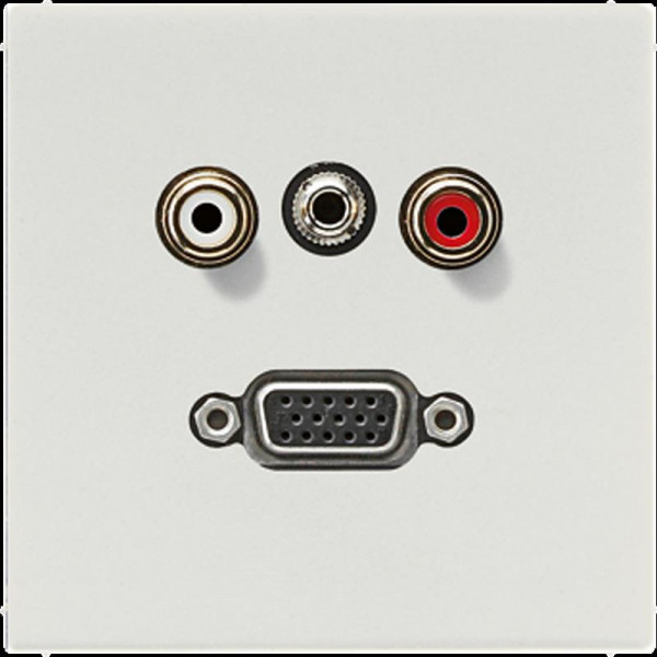 Jung MALS1072LG Cinch Audio, Miniklinke 3,5 mm und VGA, Tragring, Schraubbefestigung, bruchsicher