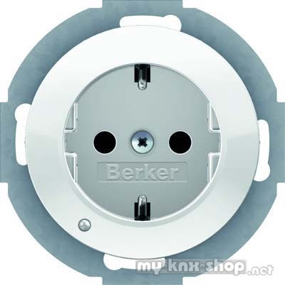 Berker 41092089 Steckdose SCHUKO mit LED-Orientierungslicht Serie R.classic polarweiß, glänzend