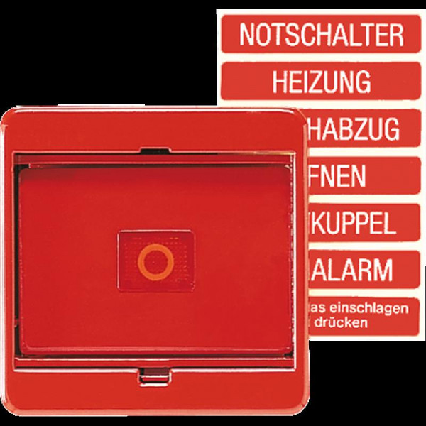 Jung 561GLRT Abdeckung, Glasscheibe, rote Wippe mit Linse, für Schalter und Taster