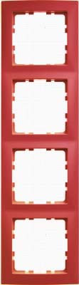 Berker 10148962 Rahmen 4fach S.1 rot, glänzend