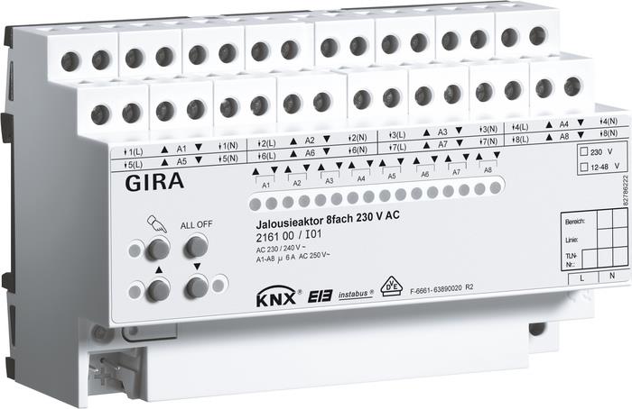Gira 216100 Jalousieaktor 8-fach 230VAC KNX/EIB...