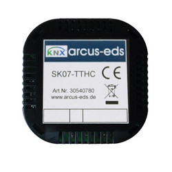 Arcus eds SK07-TTHC-4B (ohne phys. Sensoren) KNX Sensor, Temperatur/Temperatur/Feuchte, RTR, 2 Butto
