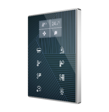 Zennio Kapazitives Touchpanel TMD-Display One - 8 Tasten - Display - Thermostat - Aluminiumrahmen (C