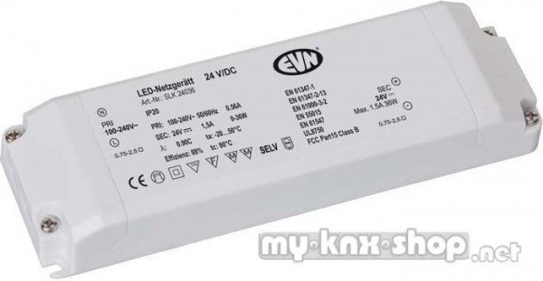 EVN Lichttechnik LED-Netzgerät 24VDC 1-36 Watt SLK 240 36