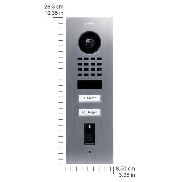 DoorBird IP Video Türstation D1102FV Fingerprint 50 Unterputz, Edelstahl V2A, gebürstet, 2 Ruftasten