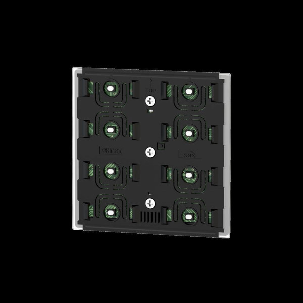 Ekinex EK-ED2-TP-BG-NFW KNX Drucktaster mit Thermostat FF Serie ED2, keine Rahmenversion, Seitenteil