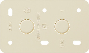 Gira 008213 Montageplatte 2f-Steckd.AP Cremeweiß