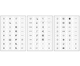 Folienblatt für die Glasabdeckung Custom GRETGCT, 32 Symbole , Symbolset B, weiß