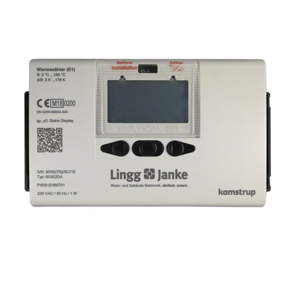 Lingg&Janke 84801SEC KNX Secure Wärmemengenzähler Kamstrup Multical 603 Qp 0,6 / DN15 / 110mm / G3/4