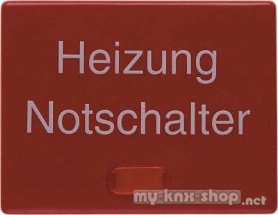 Berker 14880062 Wippe mit roter Linse und Aufdruck "Heizung Notschalter" Arsys rot, glänz