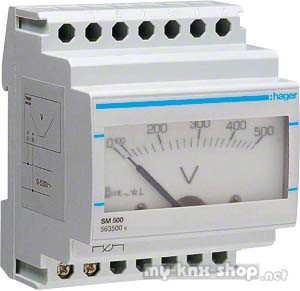 Hager Voltmeter analog 0-500V SM500