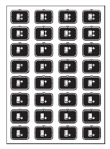 Folienblatt für die Glasabdeckung Custom GRETGCT, 32 Symbole , Symbolset E, schwarz