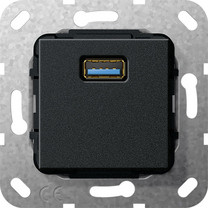 Gira 568310 USB 3.0A Kabelpeitsche Einsatz Schwarz matt