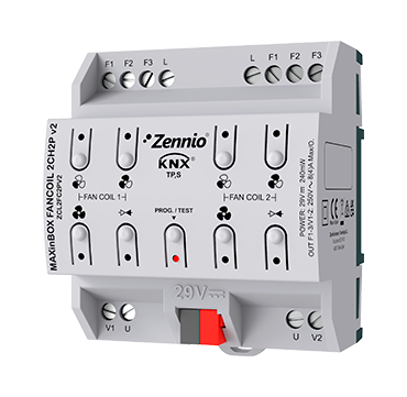 Zennio MAXinBOX FANCOIL 2CH2P v2. 2-Kanal/2-Rohr Fan-Coil-Controller