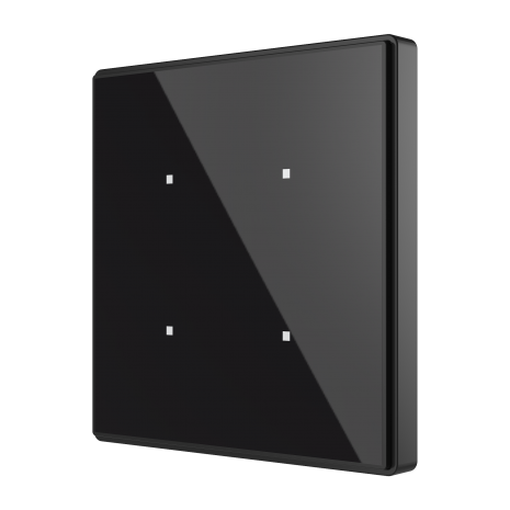 Zennio ZVI-SQTMD4-A kapazitives Touch-Panel mit 4 Tasten und Thermostat Square TMD 4 schwarz