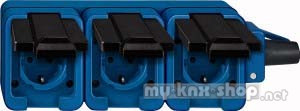Merten 229393 Mobile SCHUKO-Dreifach-Steckdose, blau, SCHLAGFEST