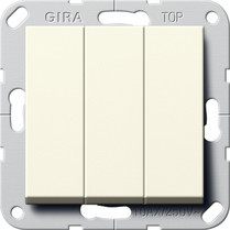 Gira 283201 Wippschalter Wechsel 3-fach System 55 cremeweiß