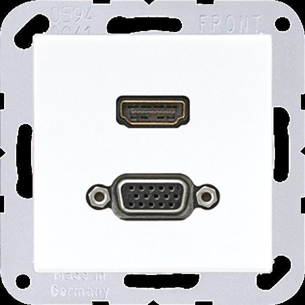 Jung MAA1173WW HDMI und VGA, Tragring, Schraubbefestigung, bruchsicher