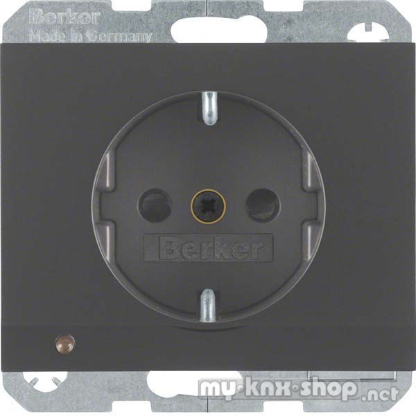 Berker 41097006 Steckdose SCHUKO mit LED-Orientierungslicht K.1 anthrazit, matt