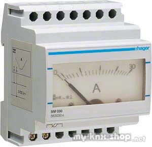 Hager Ampermeter f.Direktmess. analog 0-30A SM030