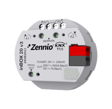 Zennio ZIO-IB20V3 KNX Multifunktionsaktor INBOX 20 V3 UP Schalten 2 Ausgänge