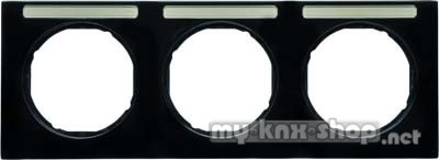 Berker 10132235 Rahmen mit Beschriftungsfeld 3fach R.3 schwarz, glänzend