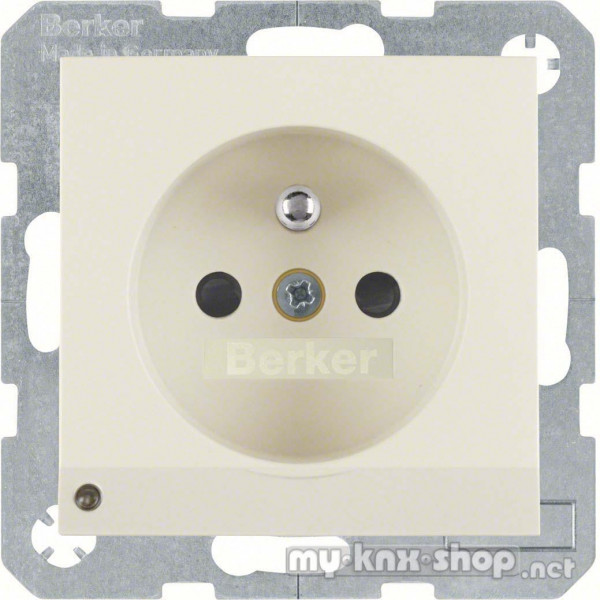 Berker 6765108982 Steckdose mit Schutzkontaktstift und LED-Orientierungslicht S.1 weiß, glänzend