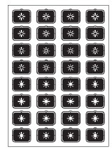 Folienblatt für die Glasabdeckung Custom GRETGCT, 32 Symbole , Symbolset F, schwarz