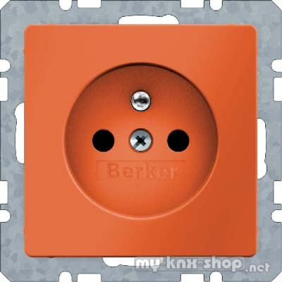 Berker 6768766014 Steckdose mit Schutzkontaktstift Q.1/Q.3 orange, samt