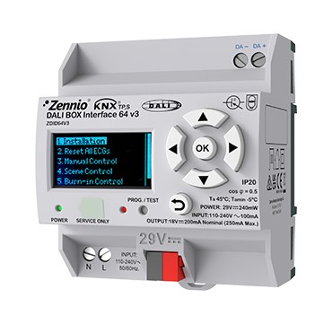 Zennio ZDI-DLI KNX DALI Schnittstelle Interface v3 64/64 REG 64 Geräte 64 Gruppen