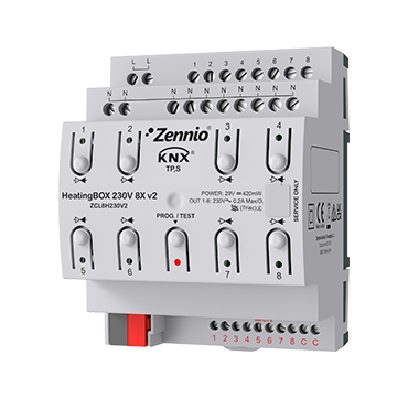 Zennio ZCL-8HT230V2 KNX Heizungsaktor HeatingBOX 230V 8X REG