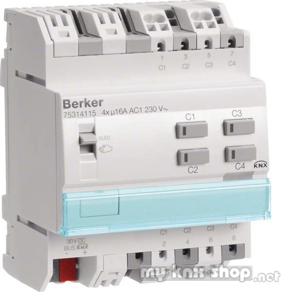 Berker KNX Schalt-/Jalousieaktor 4-/2fach REG 16A 75314115