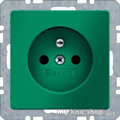 Berker 6768766013 Steckdose mit Schutzkontaktstift Q.1/Q.3 grün, samt