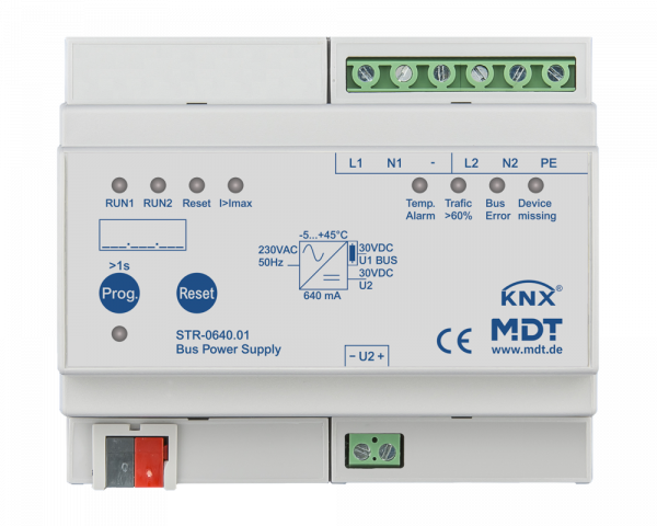 MDT STR-0640.01 Redundante Busspannungsversorgung mit Diagnose, 6TE, REG, 640mA