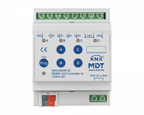 MDT AKD-0424R.02 LED Controller 4-Kanal 4/8A, RGBW, 4TE, REG