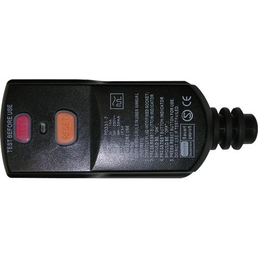 DI-Personenschutzstecker schwarz, für Innenbereich IP54 16A, 230V, 0,03A, IP54