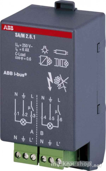 ABB SA/M 2.6.1 KNX Schaltaktormodul 2-fach 6AX