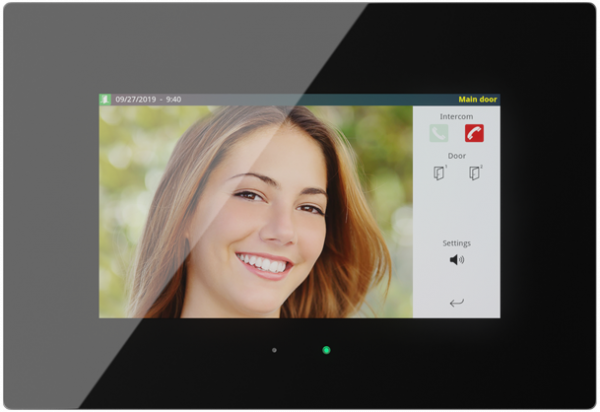 Iddero 7 Zoll KNX Touchpanel mit IP & Türkommunikation HC3 glass black