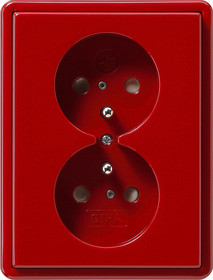 Gira 079543 Doppel-Steckdose KS S-Color Erdstift rot