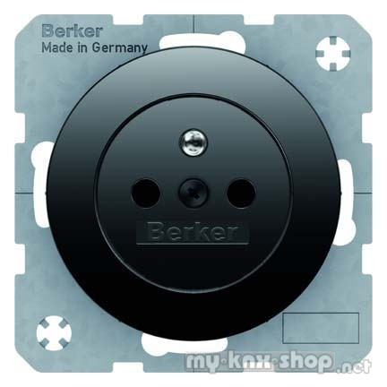 Berker 6768762045 Steckdose mit Schutzkontaktstift R.1/R.3 schwarz, glänzend