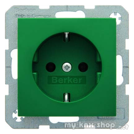 Berker 47438913 Steckdose SCHUKO S.1/B.3/B.7 grün, glänzend