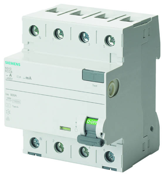 Siemens 5SV3344-6KL FI-Schutzschalter 4-P Typ A, 30mA , 40A